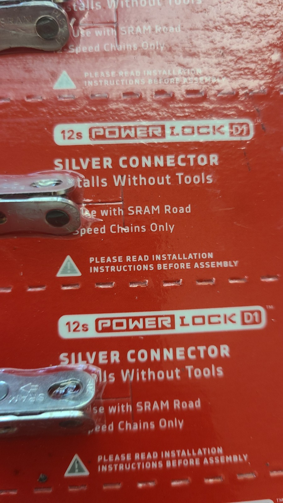 LOT 12 SRAM AXS PowerLock Links Flattop 12-Speed Road Chain Red Force Rival Apex