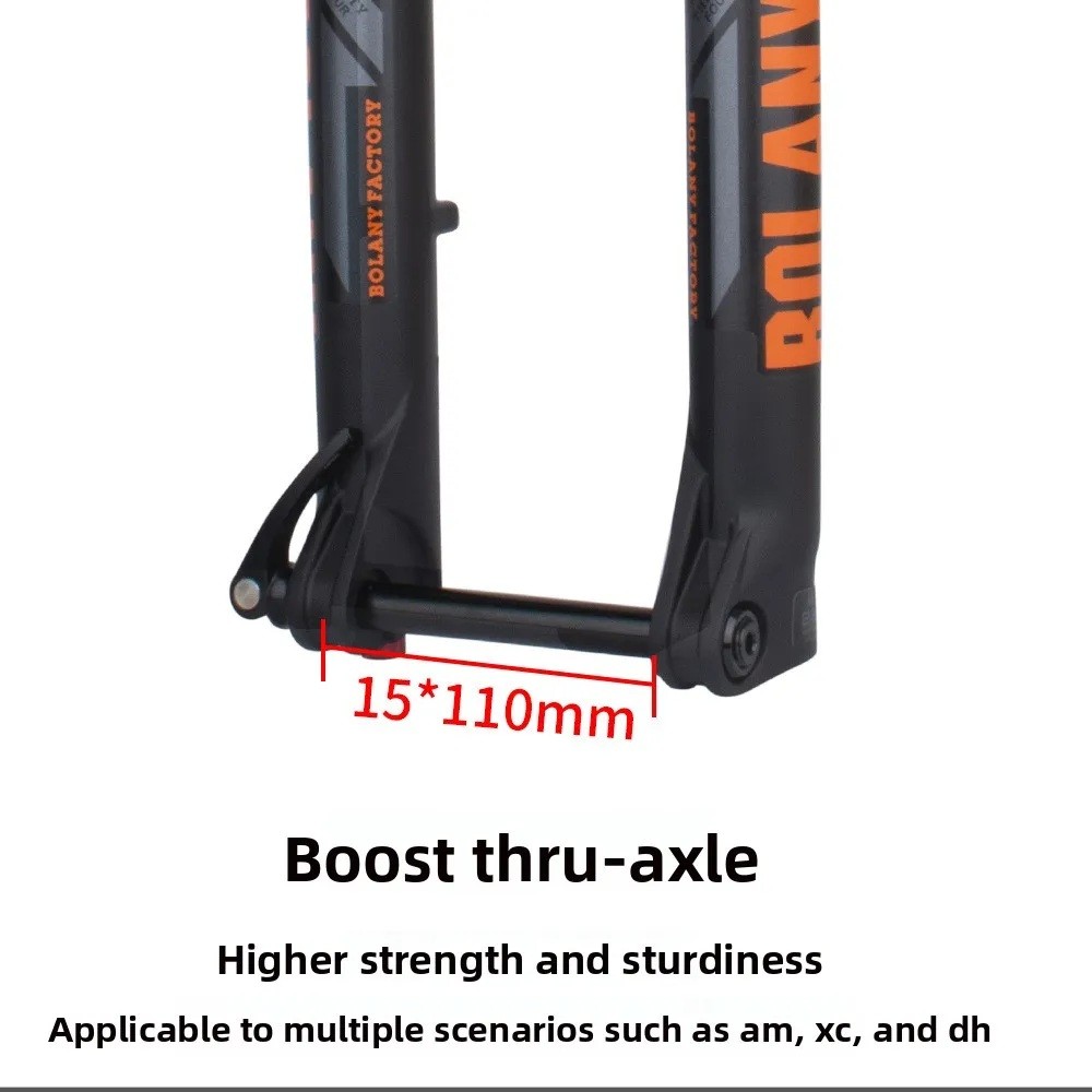 Mountain Bike Front Fork Dual Shoulder Thru-Axle Air Fork 180mm Travel