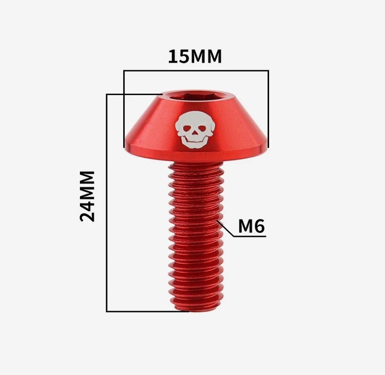 M6 Bike Brake Caliper Screw 7075 Aluminum Alloy V Brake Clamp Bolt MTB Road Fold