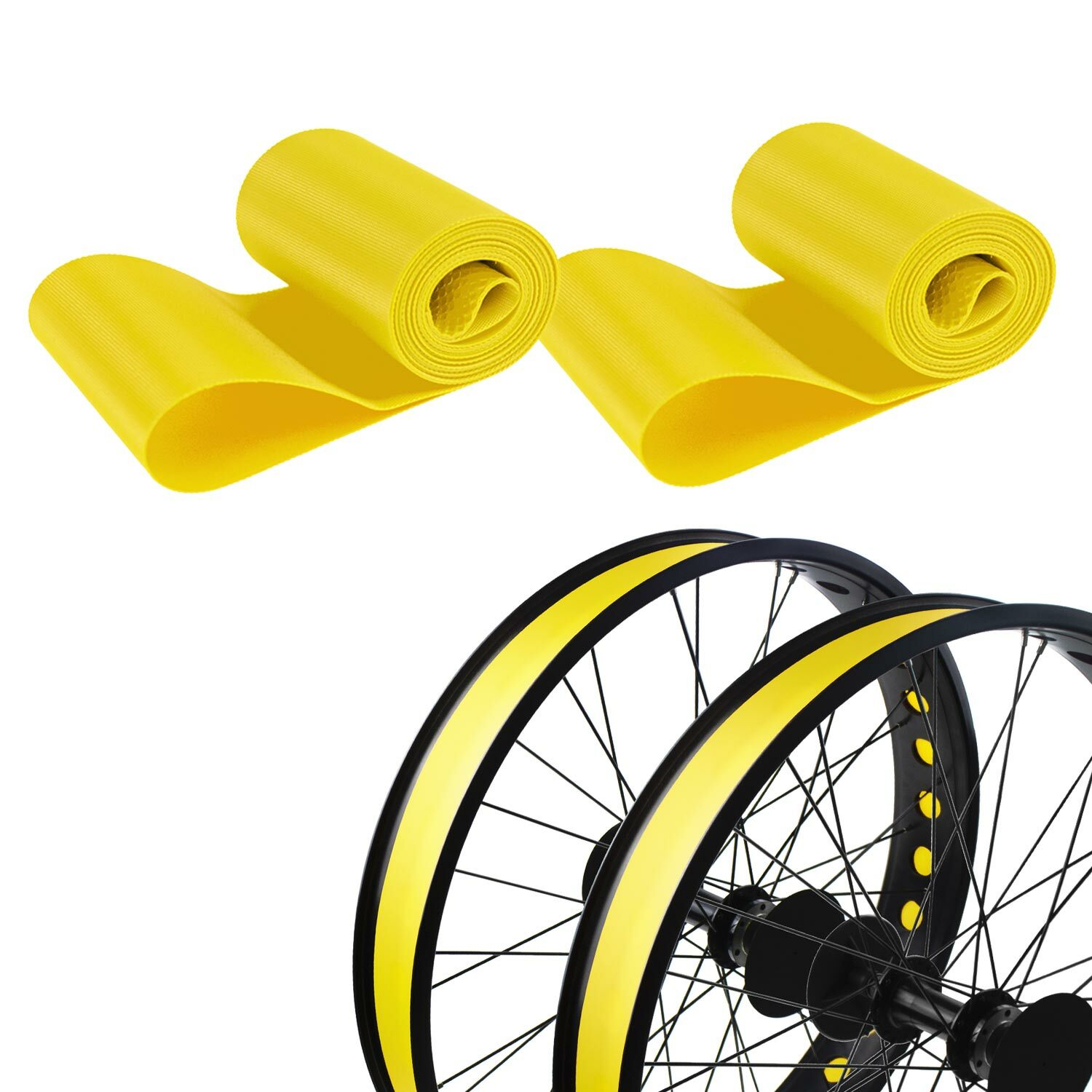 2pcs Bike Rim Tape Strip Rim 26″ PVC Inner Tube Cushion Protector Tire Liner