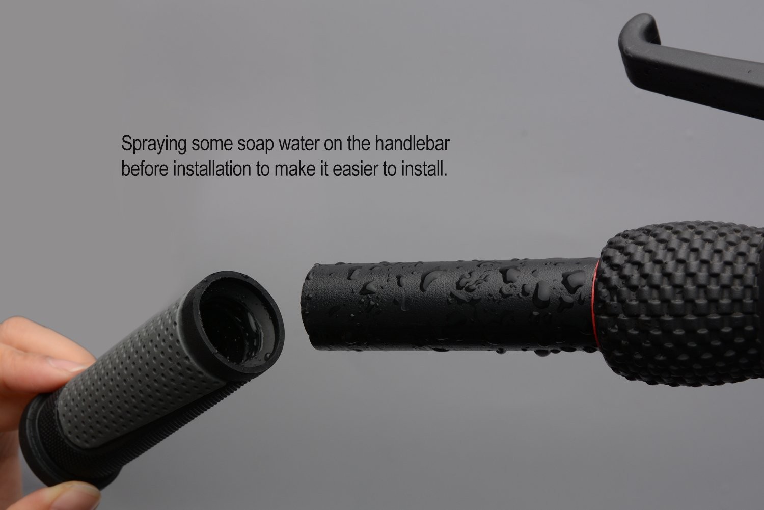 2X Short Mini Handlebar Bicycle Grips For Twist Shifters 90 mm x 2.5 cm Grey