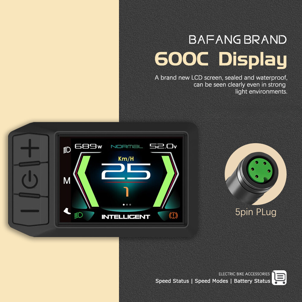 Ebike LCD Display 600C Bluetooth Navigation Multilingual Computer 9 PAS