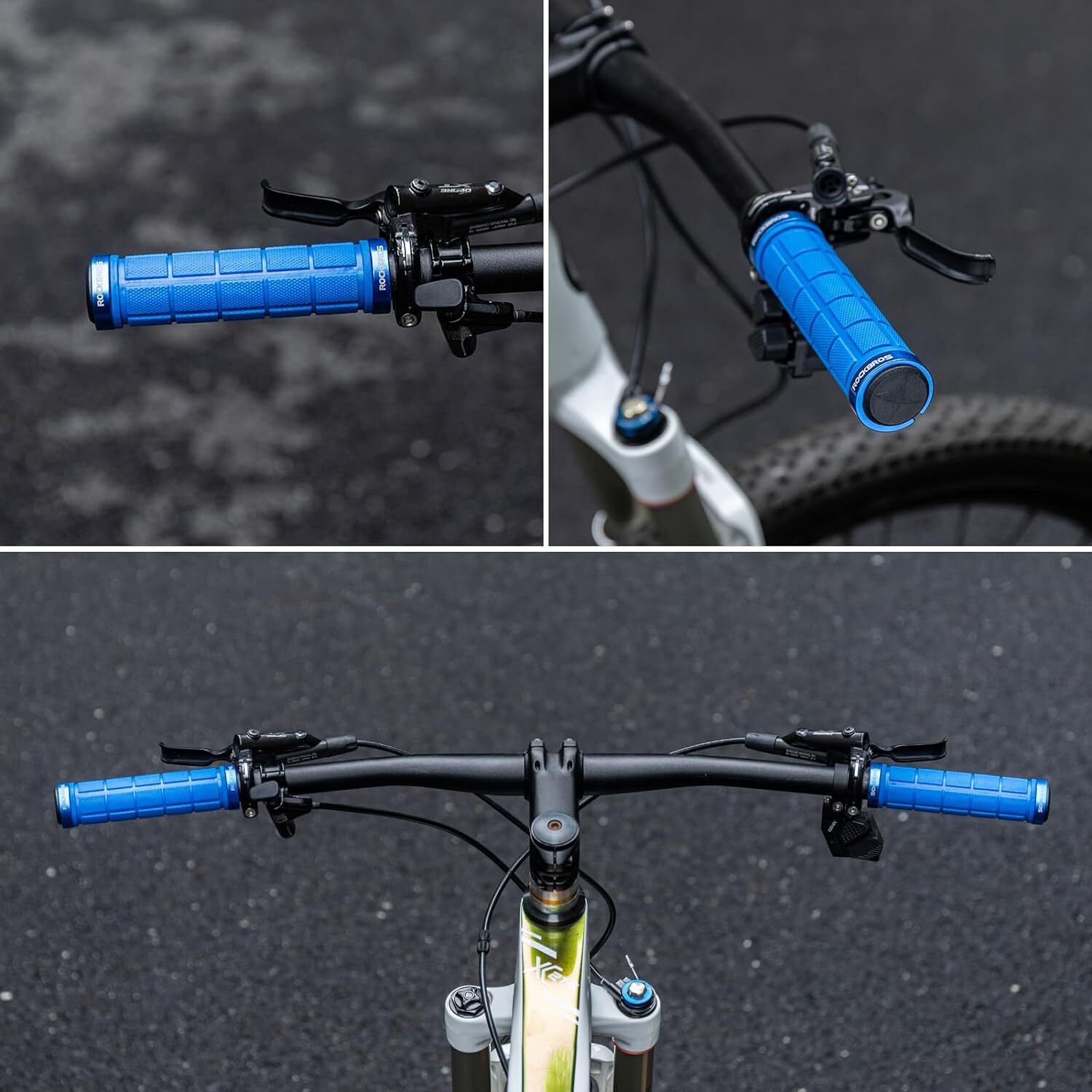 4Pcs Anti-Slip Double Lock On Bike Grips for BMX,MTB,Beach Cruiser,Folding Bike