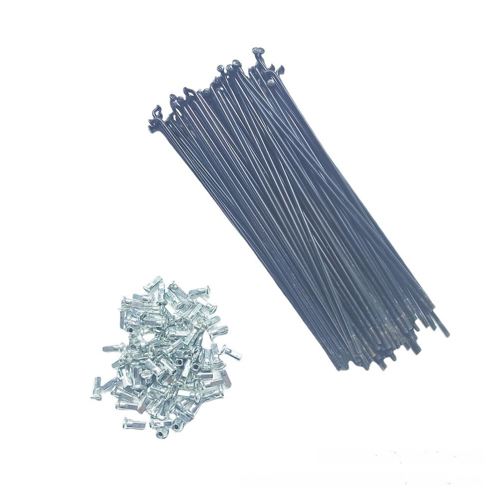 36pcs Hardened Electric Bike Spokes with Nuts Steel Aluminum Alloy Black