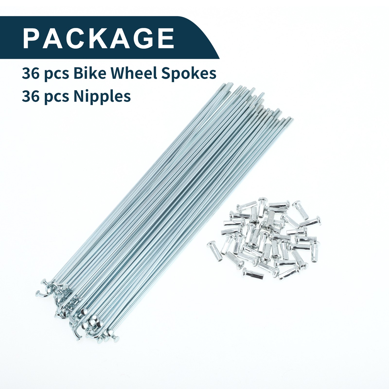 1 Set 13G 185mm Spokes and Nipples Bike Steel 45 Galvanized Universal