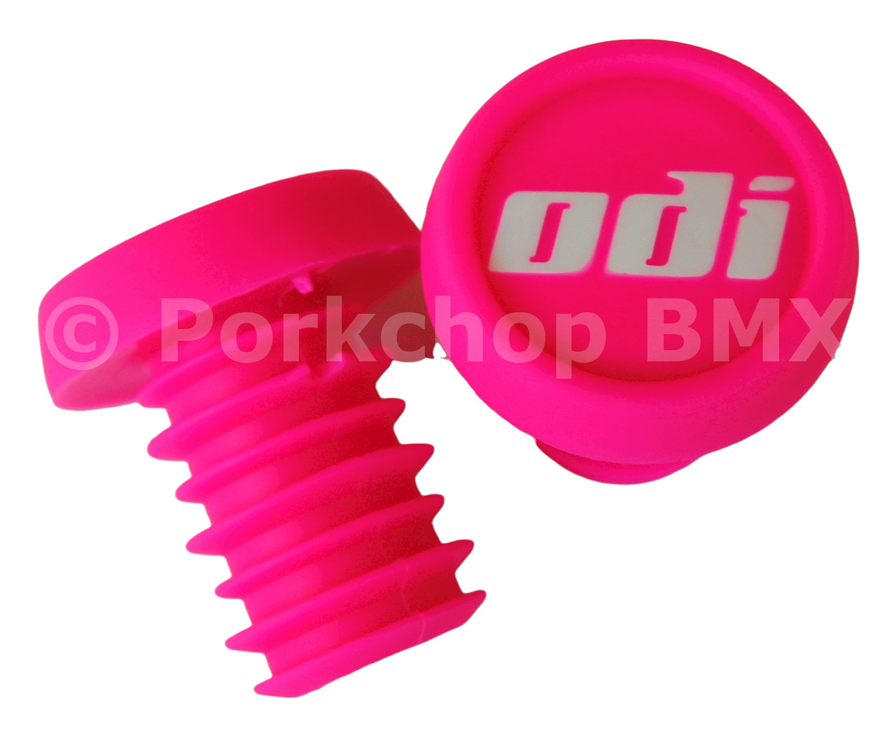 ODI BMX Bicycle Handlebar «THUG PLUGS» Bar Ends Plugs (PAIR) – NEON PINK
