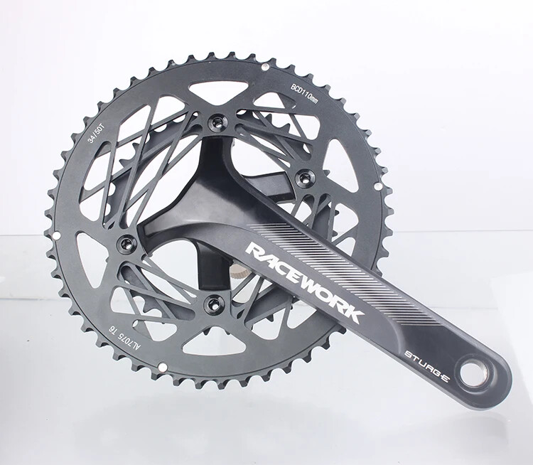 RACEWORK 170mm Road Bicycle Crankset for Pe 2 Crowns Connecting Rods Double