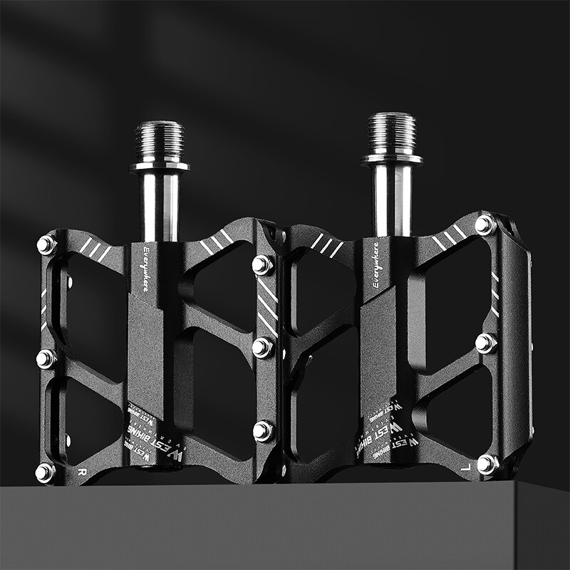 WEST BIKING Ultralight Titanium Bicycle Pedals Road Bike Flat Pedals 3 Bearings