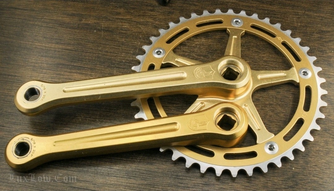 Vintage 80s Campagnolo Old School Gold BMX Bike CRANKS 170 43t NOS Pista Bicycle