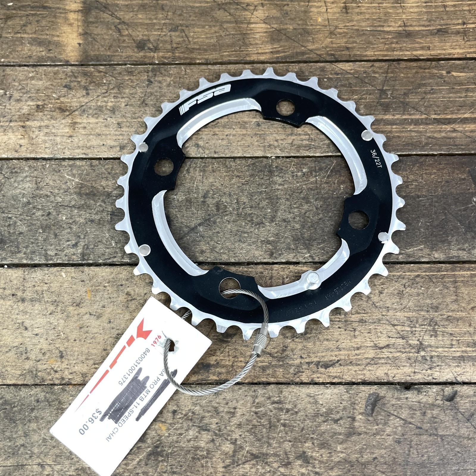FSA Chainring 36t 104 BCD 4-Arm M11 D10 Black Alloy MTB Bike 36 Tooth WB272B