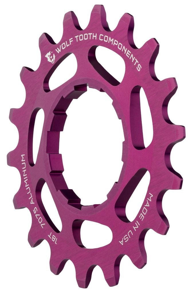 CNC Machined Aluminum Singlespeed Cogs in Colors (Purple, 20t)