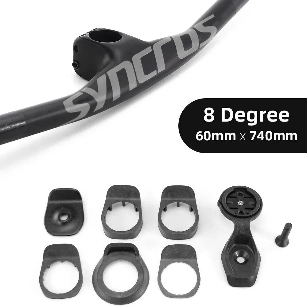 28.6mm -8 Degree Full Cabon Fiber MTB Bicycle Integrated Handlebar 740mm