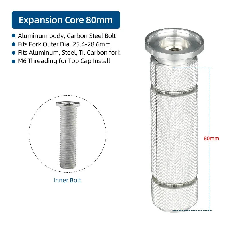 1-1/8 Bike Compression Plug Headset Expander Bolt Carbon Fork Anchor