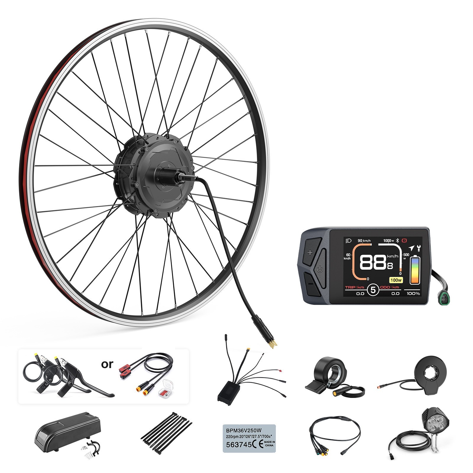 48V 750W Rear Hub Motor Kit Electric Bike Conversion Kit for 26″27.5″700C Wheel