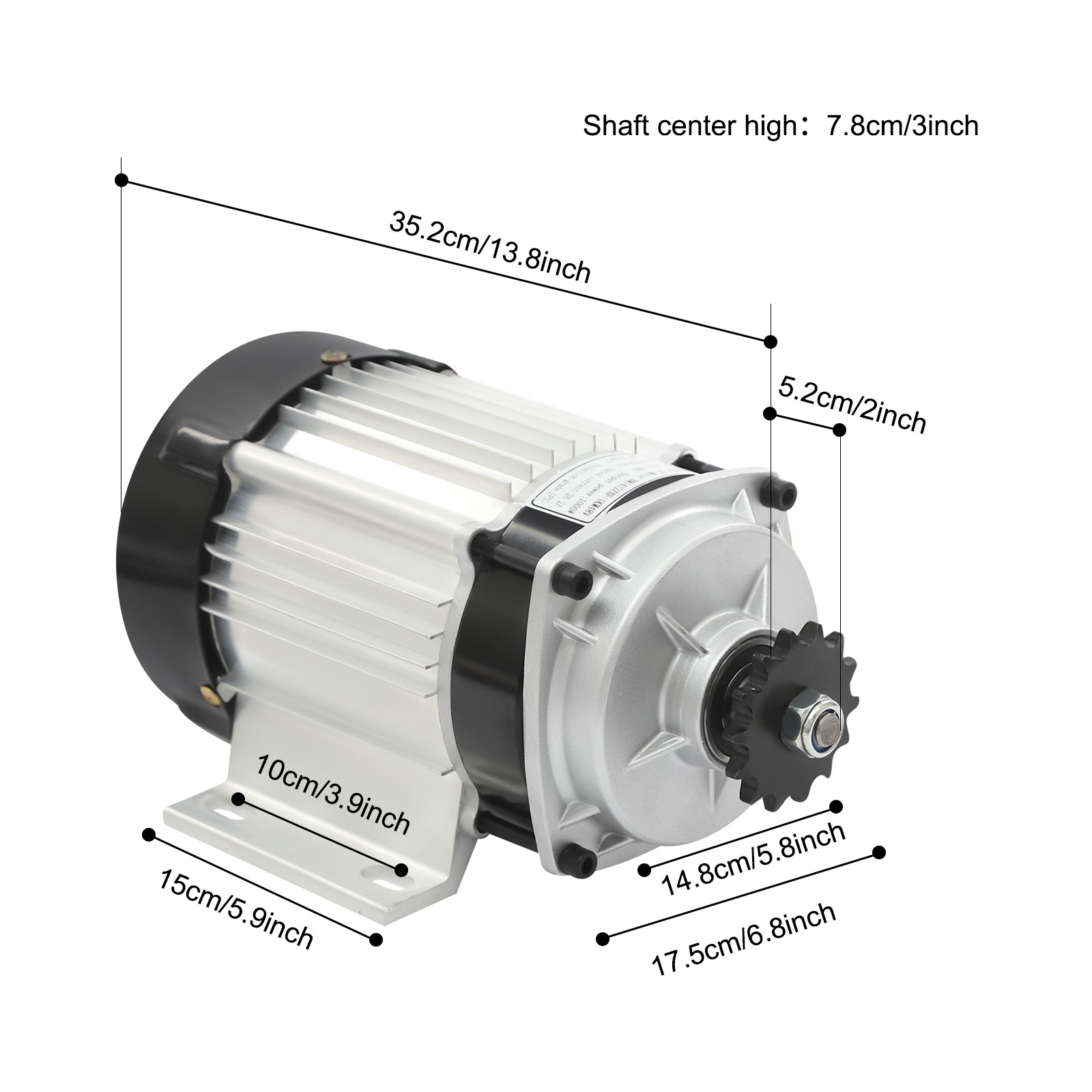 Electric Brushless Motor Set Electric Tricycle Motor Kit 48 V 1000 W 500kg max.