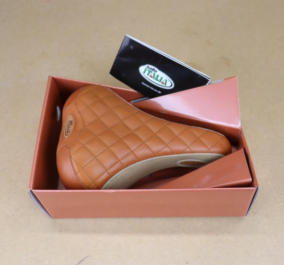 Selle Italia FLX 1 Brookland Saddle Brown & Tan Smooth Real Leather NOS NEW