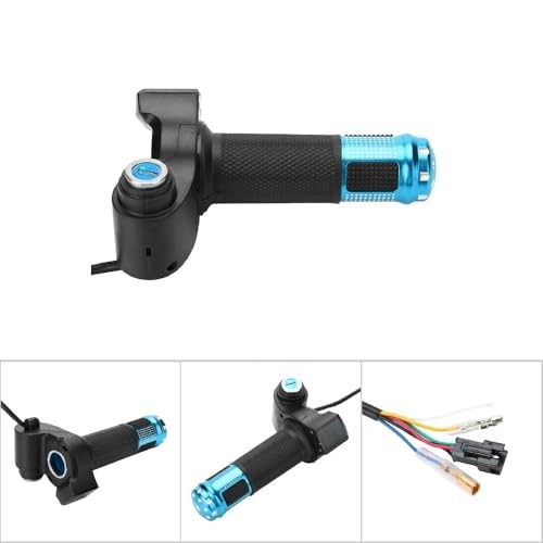 1 Pair E-Bike Throttle Grip, Universal Twist Handlebar with Digital Blue