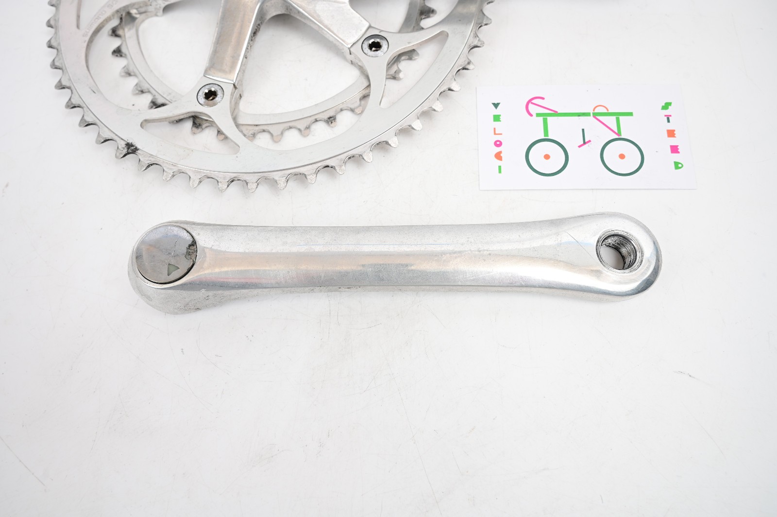 Vintage Shimano 600/Ultegra Tri-Color FC-6400 Double Road Bike Crankset, 53/39t