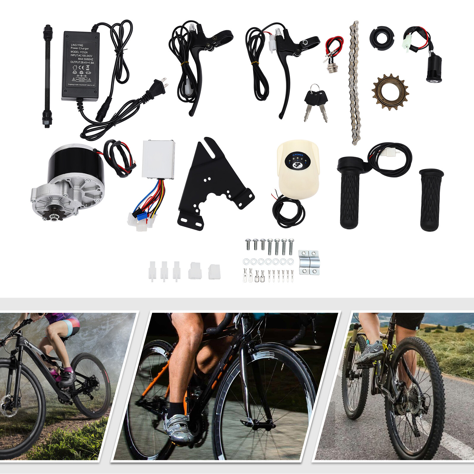 24V 250W Electric Bicycle Conversion Kit E-Bike Cycling Brush Motor & Controller