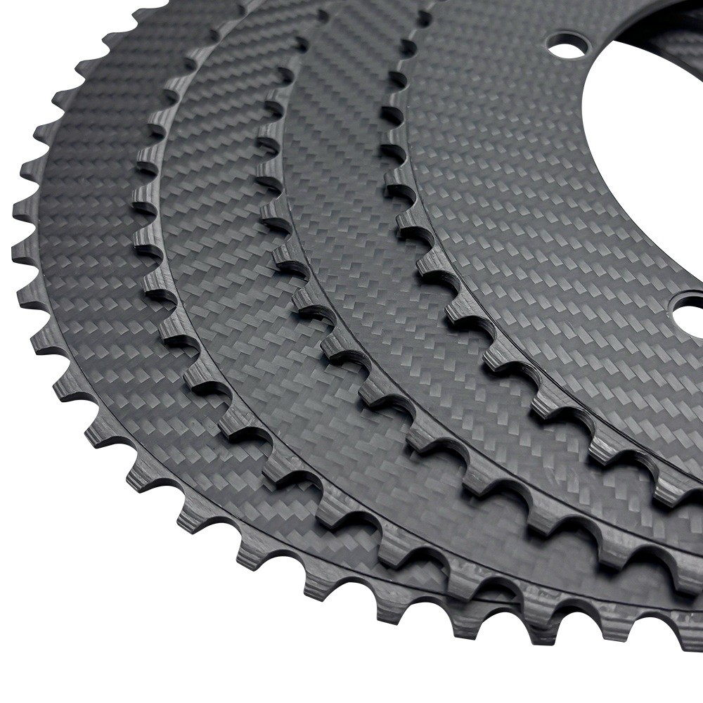 Ultralight Track Bike Carbon Fiber Chainring Fixed Sprocket BCD144 49-64T