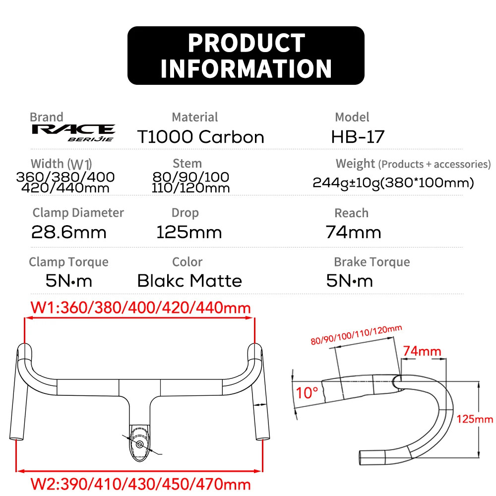 -10 Degree Carbon Road Bike Cockpit Internal Cable Integrated Bicycle Handlebar
