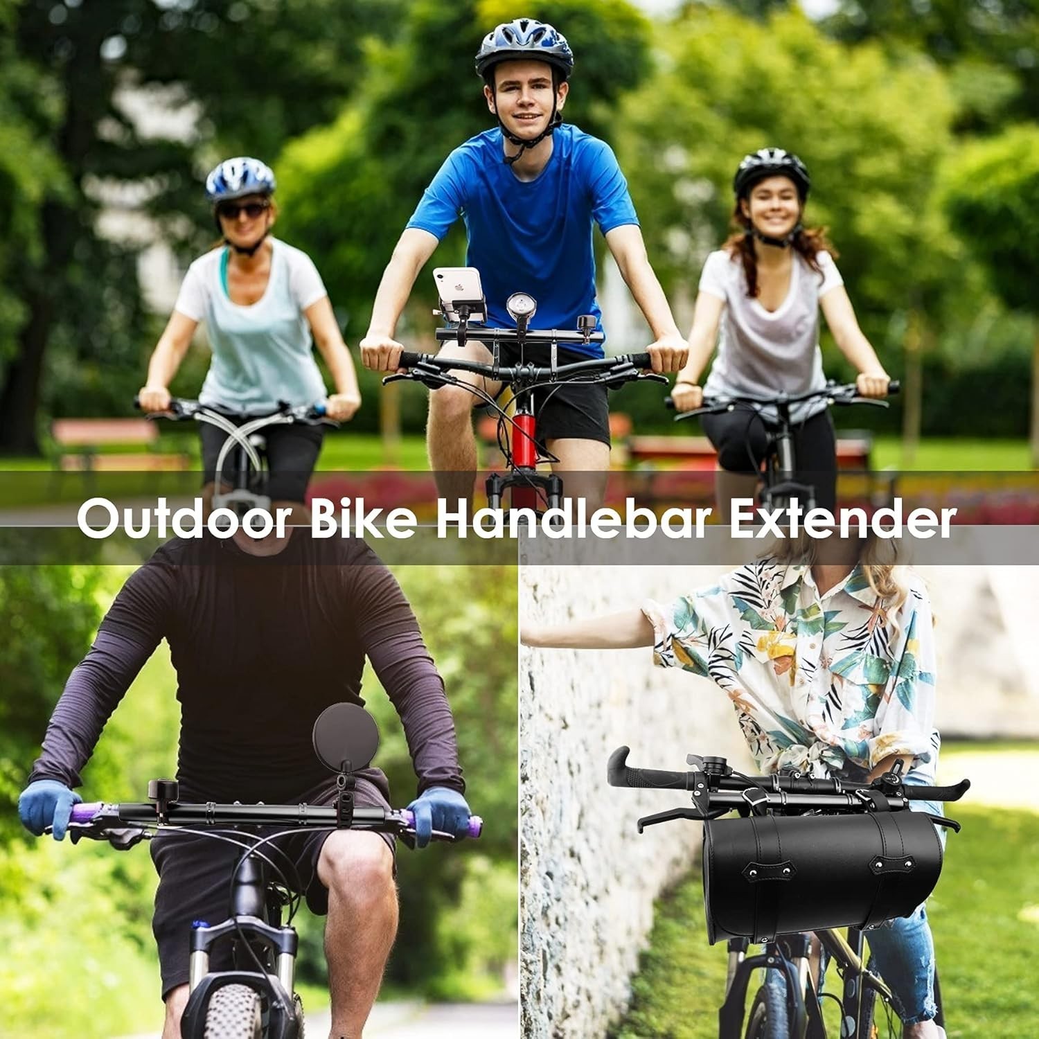 Bike Handlebar Extension Frame Aluminum Alloy 20cm Blue Mount Bracket New