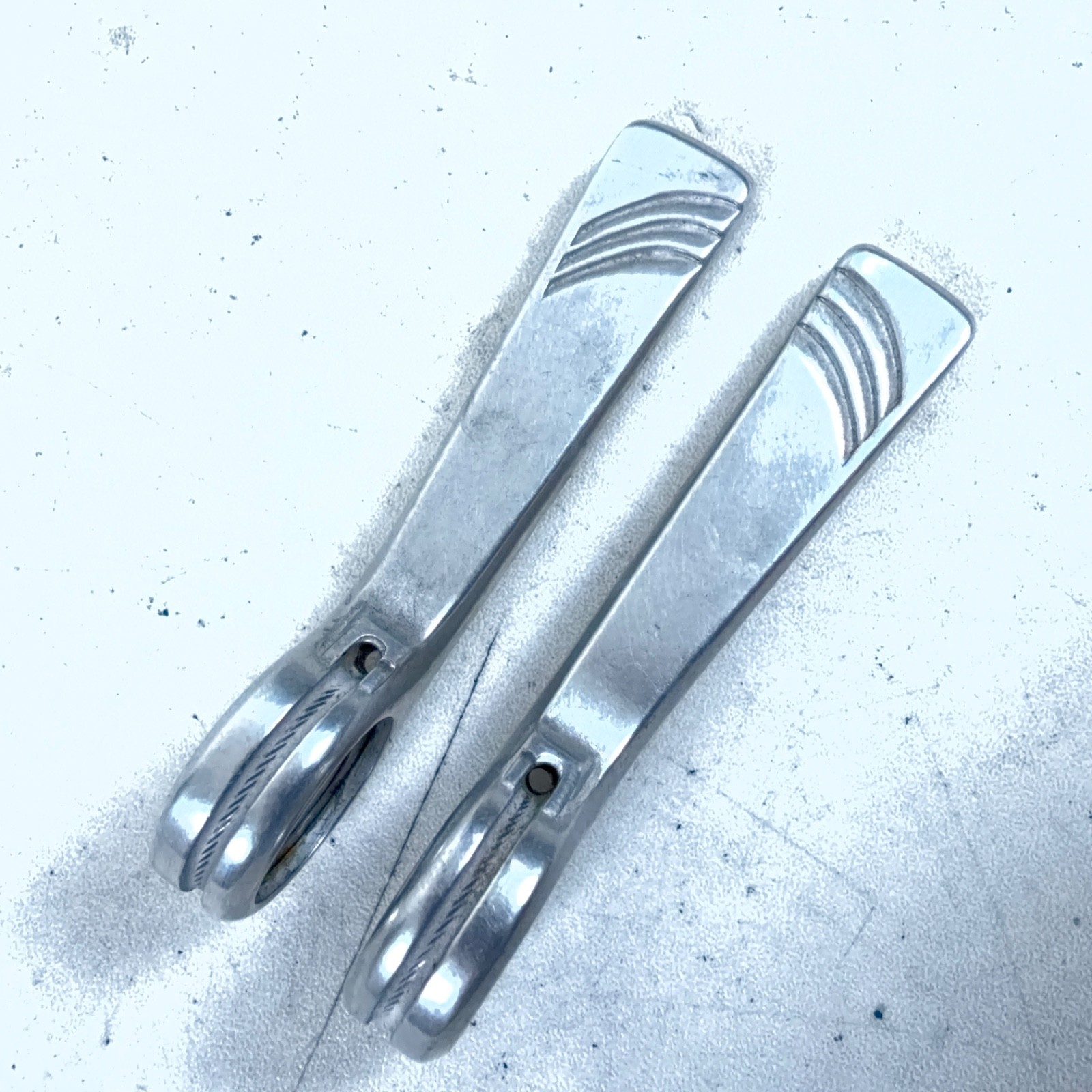 Suntour Vintage Cyclone Friction Downtube Shifter Set, Alloy, Silver, L/R