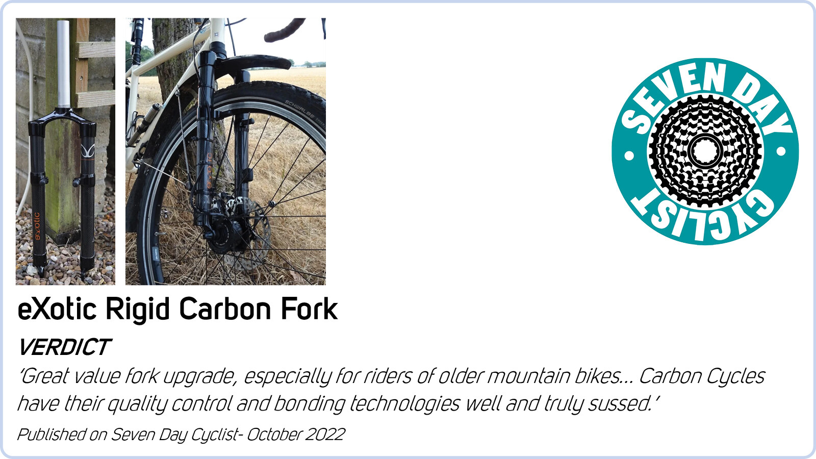 eXotic Light Weight Rigid Alu MTB Fork, Disc & V Brakes, 44.5cm for 26in Wheel