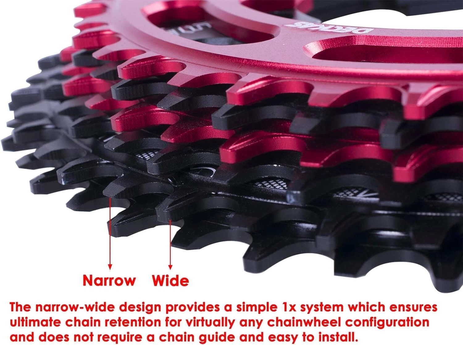 Replacement for DECKAS 104BCD Narrow Wide Chainring 36T,Round/Oval