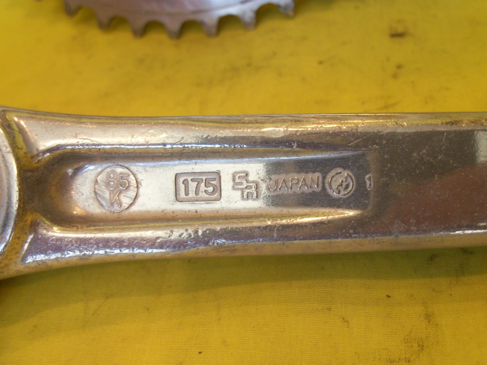 Vintage 1985 Sakae SX Triple 175 mm Crankset, 28/34/45
