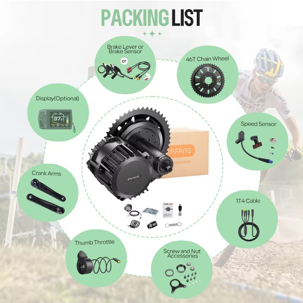 52V1000W Bafang BBSHD Mid Motor Kit BBS03 Electric Bike Conversion Kits 68-73mm