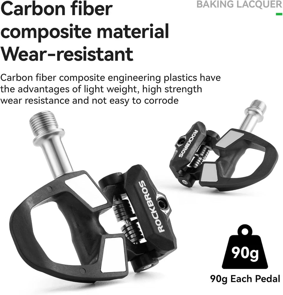 SPD-SL Compatible Road Bike Pedals–Only 90G Ultralight Clipless Pedals (180G/Pai