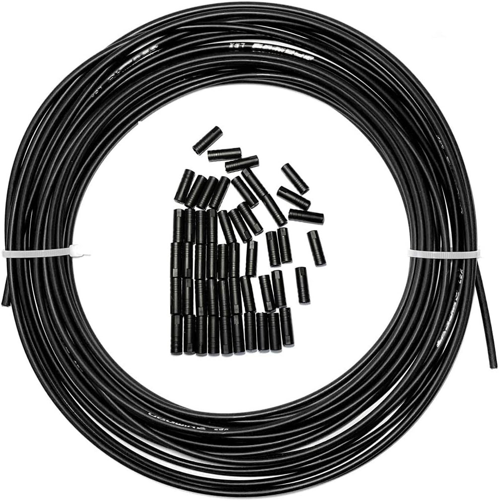 Lined Bicycle Bike Derailleur/Shift Cable Housing 4MM X 50FT 50 PCS Cable End Ca