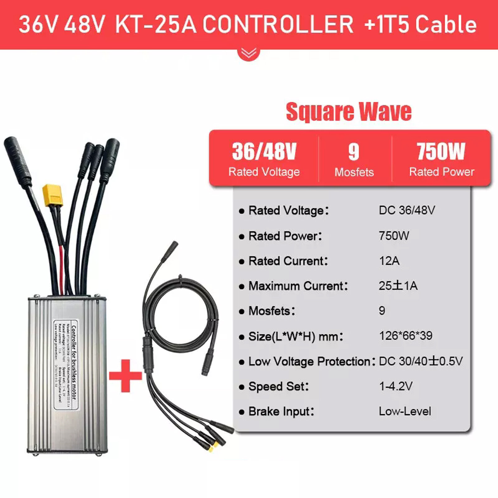 36V 48V 25A 750W Controller Waterproof Brushless Motor Electric Bicycle E-bike