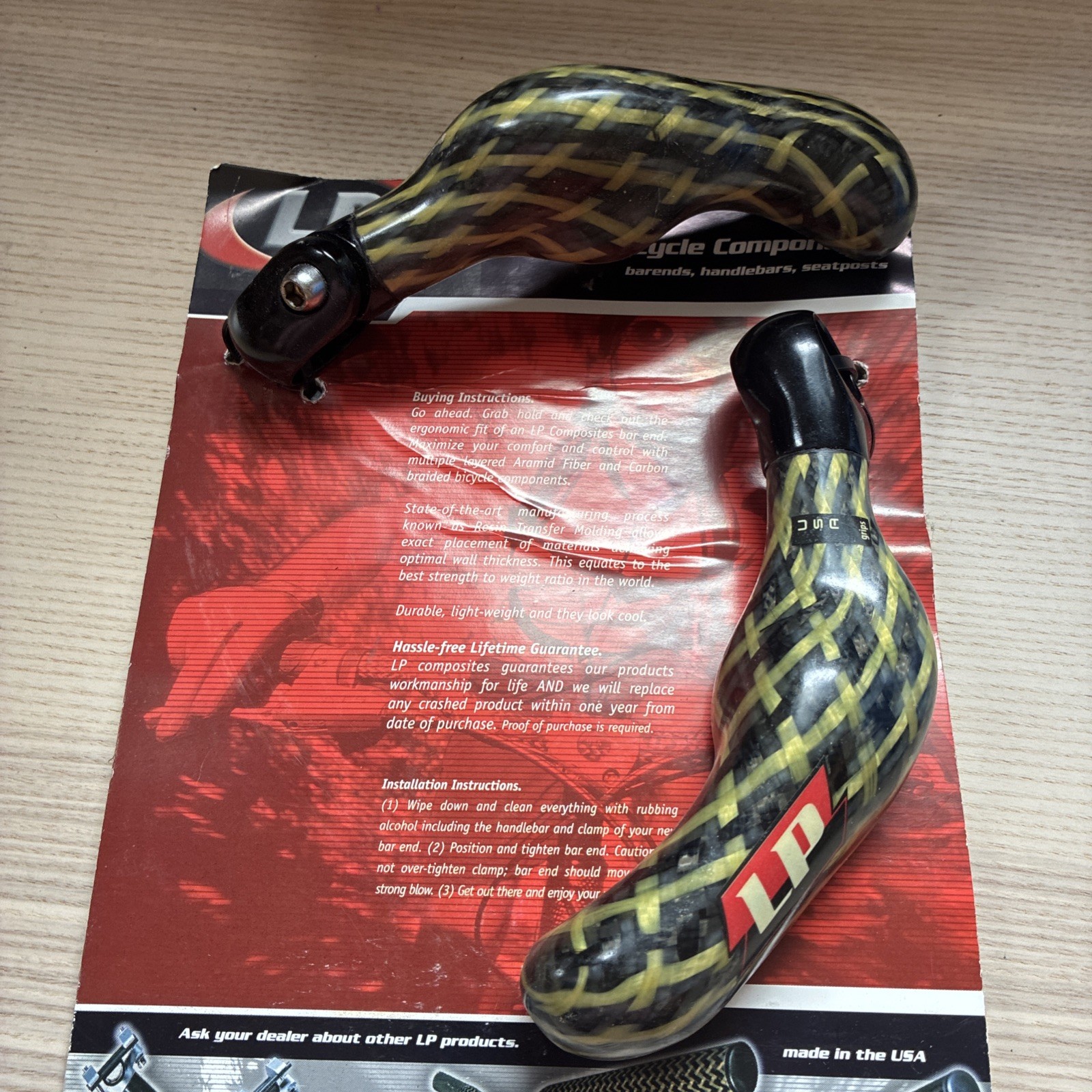 LP Carbon Bar Ends New Made In The USA Vintage Mtn Mtb