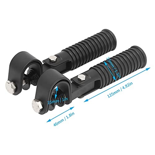 Motorcycle Foot Peg, Pair of Universal Motorcycle Highway Bar Footpegs Black