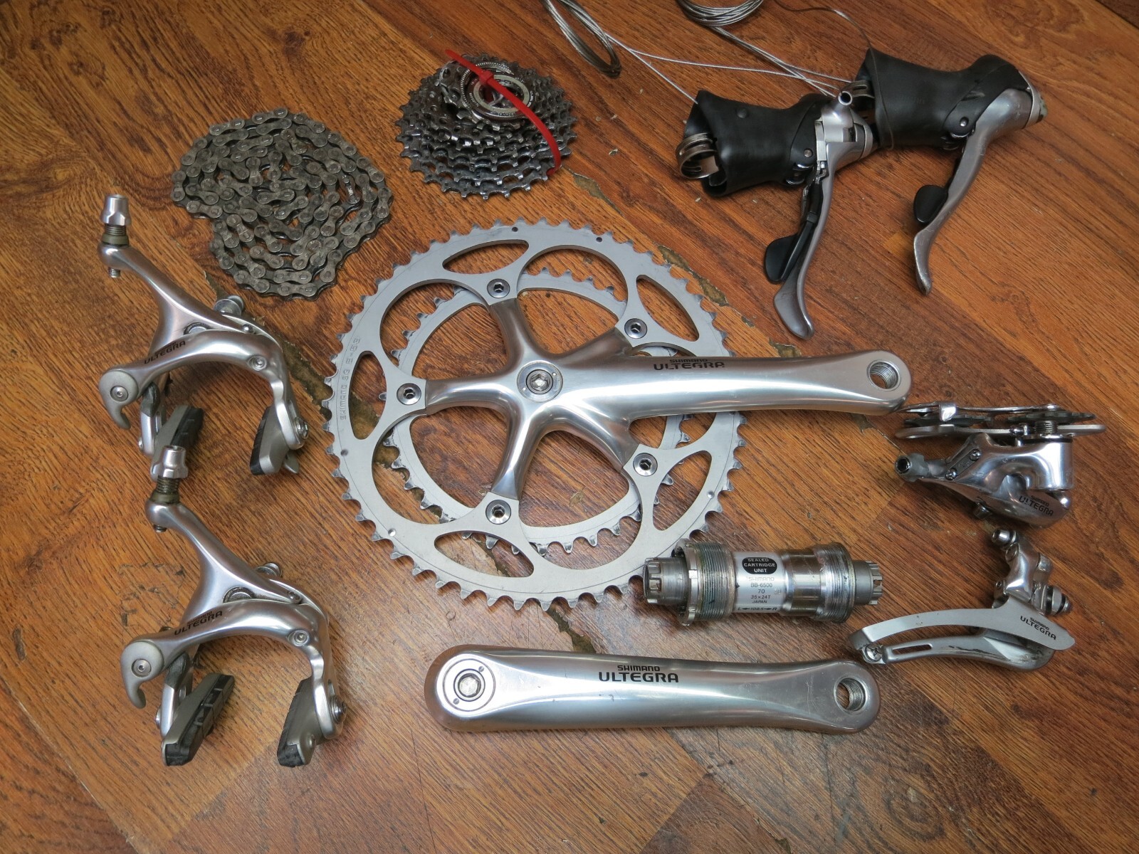 VINTAGE SHIMANO ULTERGRA 9 SPEED 172.5L 53/39T GROUP BUILD KIT