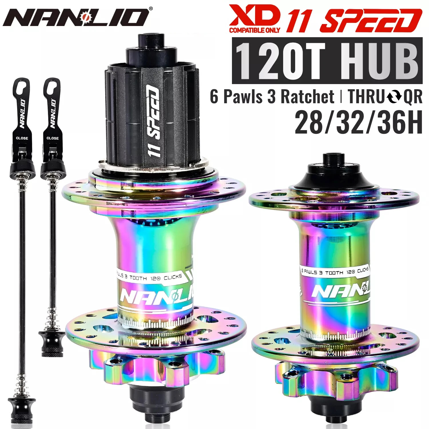 XD HG MS 28/32/36 Holes Mountain Bike Hubs 120Clicks Front 9*100mm Rear 135*10mm