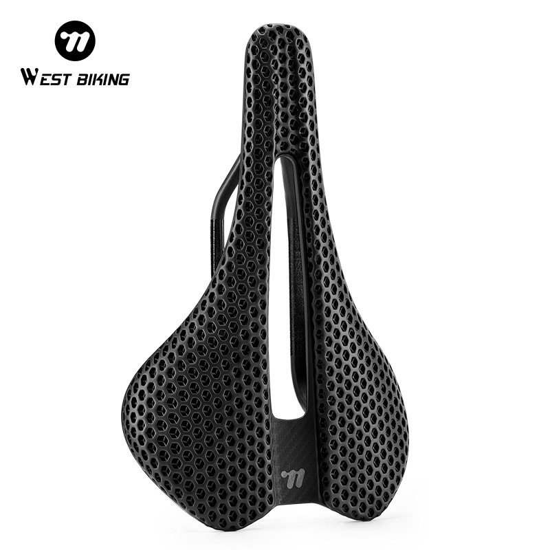 WEST BIKING 3D Printed Bicycle Saddle Hollow Carbon Fiber Seat Bow Bike Saddle