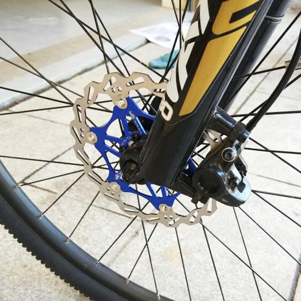 2 PCS Bicycle Brake Rotor Mountain Bike Floating Disc Brake Rotor Blue & 6 Bolts