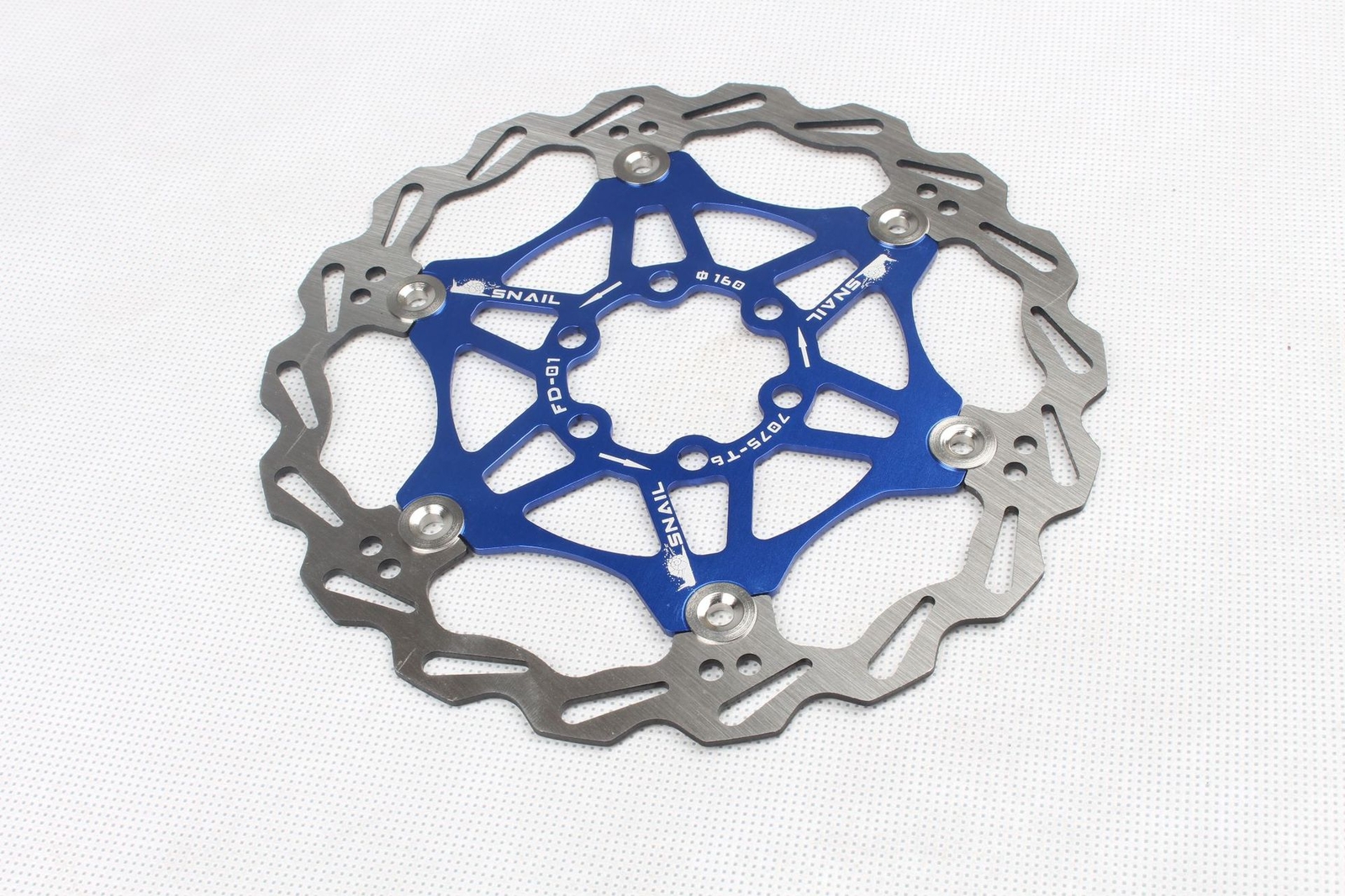 2 PCS Bicycle Brake Rotor Mountain Bike Floating Disc Brake Rotor Blue & 6 Bolts