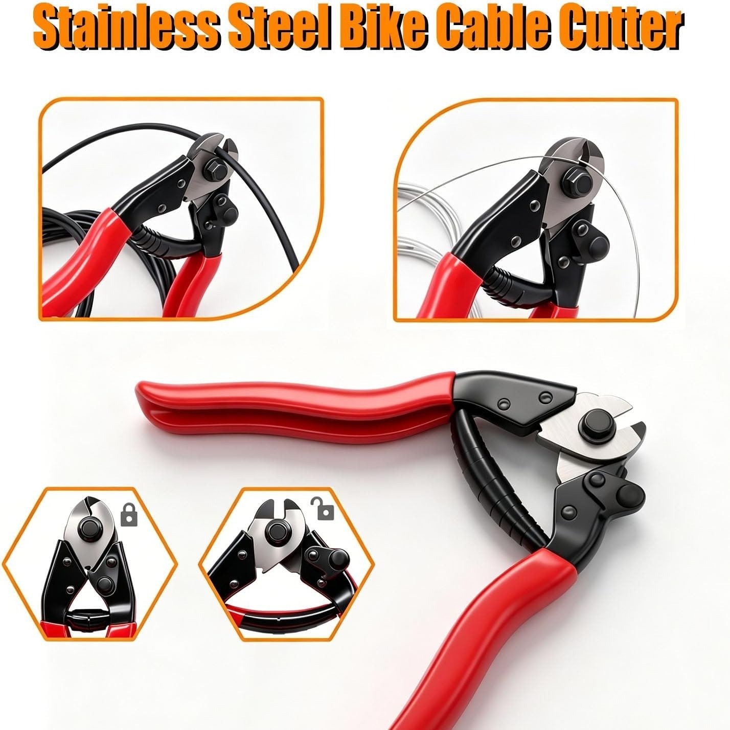 107PCS Stainless Steel Wire Cutter Bike Brake Cable Housing Shifter Cable Housin