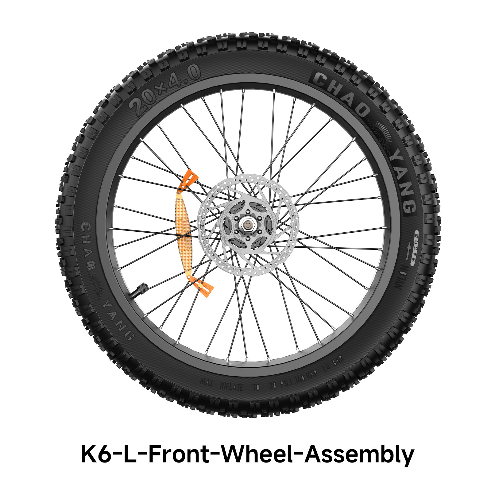 Front Wheel Assembly only for Hikeep K6-L-Mountain E-Bike Driven Wheel Ass’bly