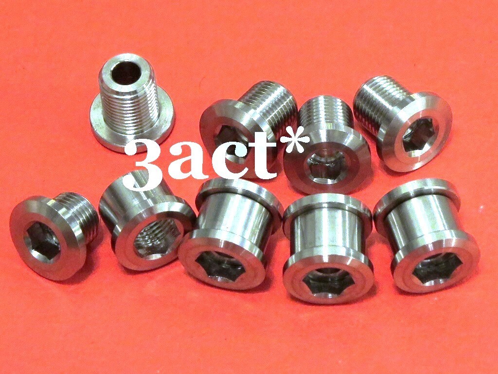 12pcs Titanium / Ti Bolt & Nut (8 Bolts & 4 Nuts) for Triple Crankset Chainring