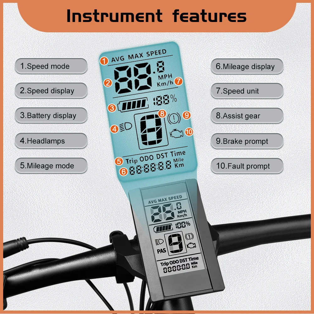BAFANG 800S Intelligent LCD Display UART For BBS M400 G330 G510 G340 M615 BBSHD