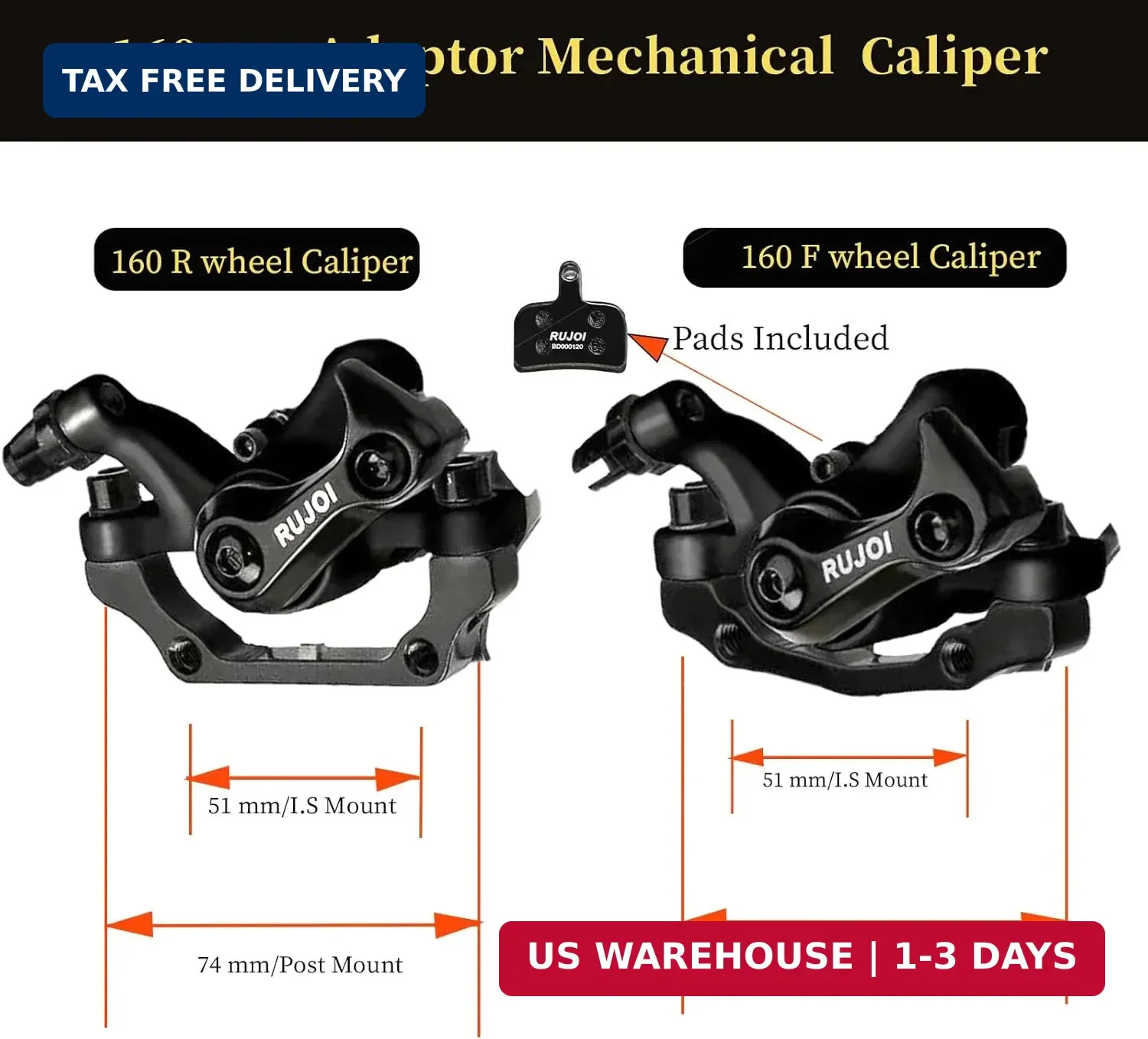 Bike Disc Brake Kit, Aluminum Front and Rear Caliper, 160mm Rotor, Mechanic Tool