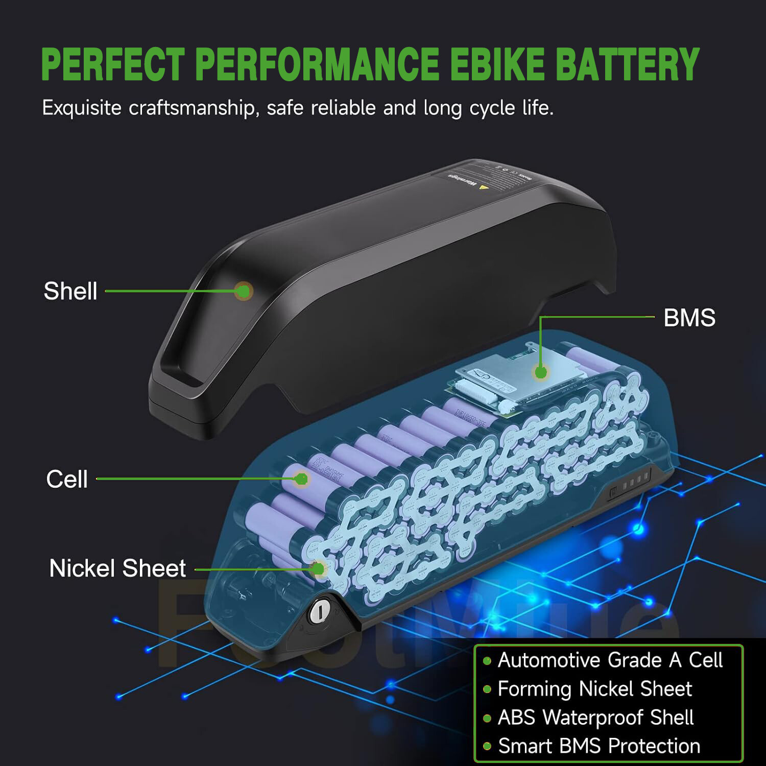 52V 48V 30Ah 250-1500W Hailong Ebike Battery Electric Bike Lithium Battery Pack