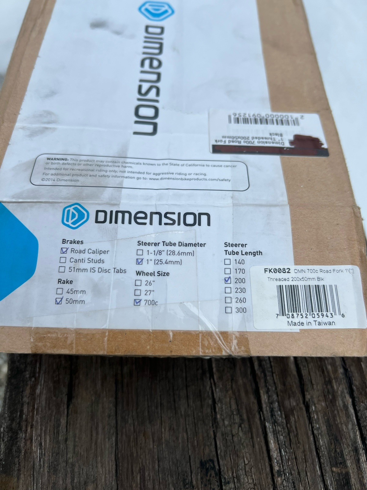 Dimension / MSW 1″ Threaded Road Fork QR 700c Unicrown
