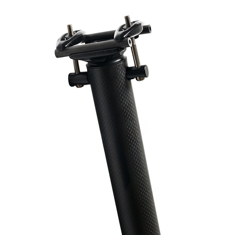 Carbon Bicycle Seatpost 33.9/34.9*400mm Folding Bike Seat Post Black No Logo