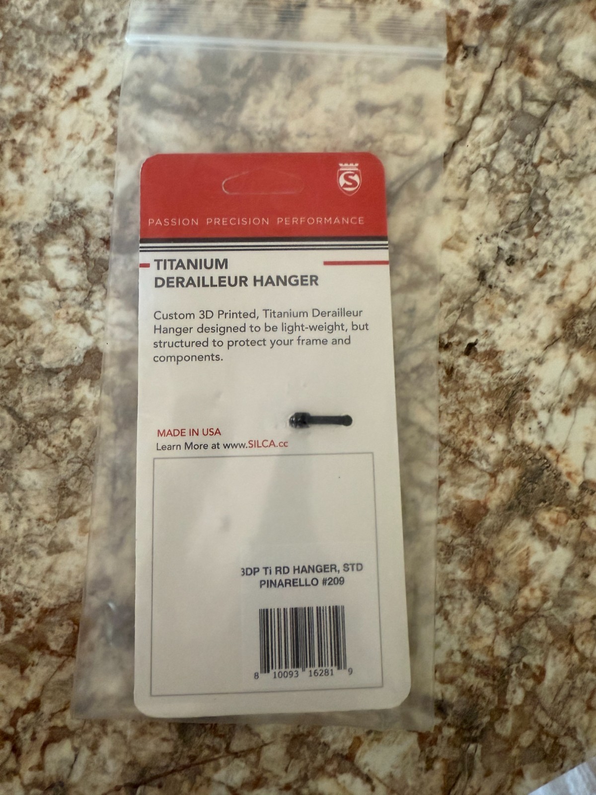 Silca Custom 3D Printed Titanium Derailleur Hanger #209, Pinarello, SRAM